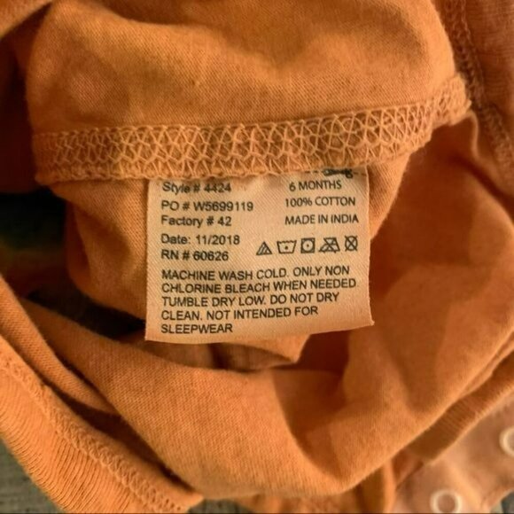 Montana mud shirts mud baby baby gender neutral orange mud pie bodysuit -6M - Picture 4 of 10